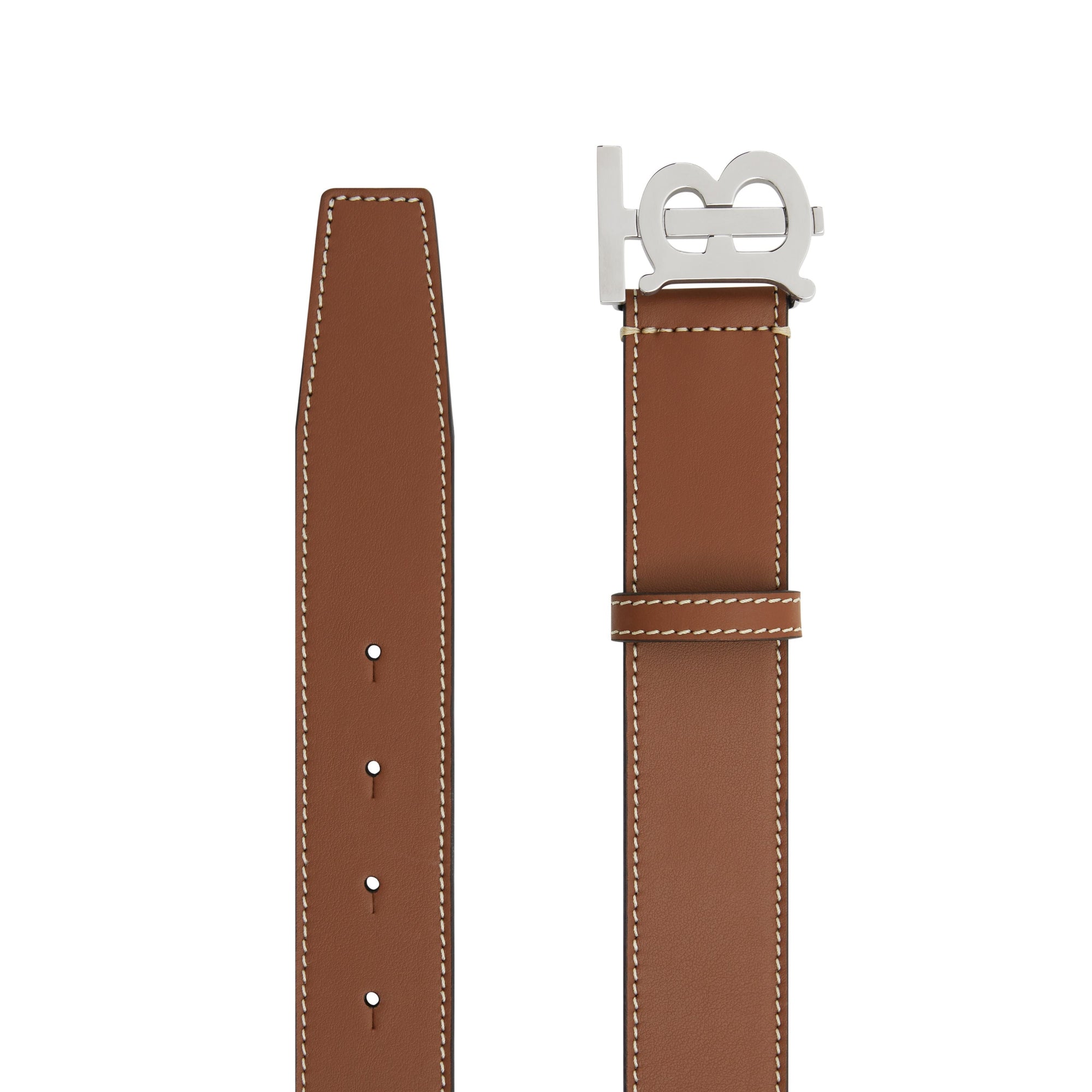 TAN Ceinture en cuir surpiqué Monogram