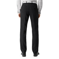 BLACK Pantalon de costume en laine avec cuir d'agneau