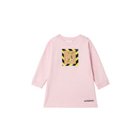Robe pull en coton à imprimé daim - Rose bonbon