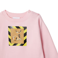 CANDY PINK Robe pull en coton à imprimé daim