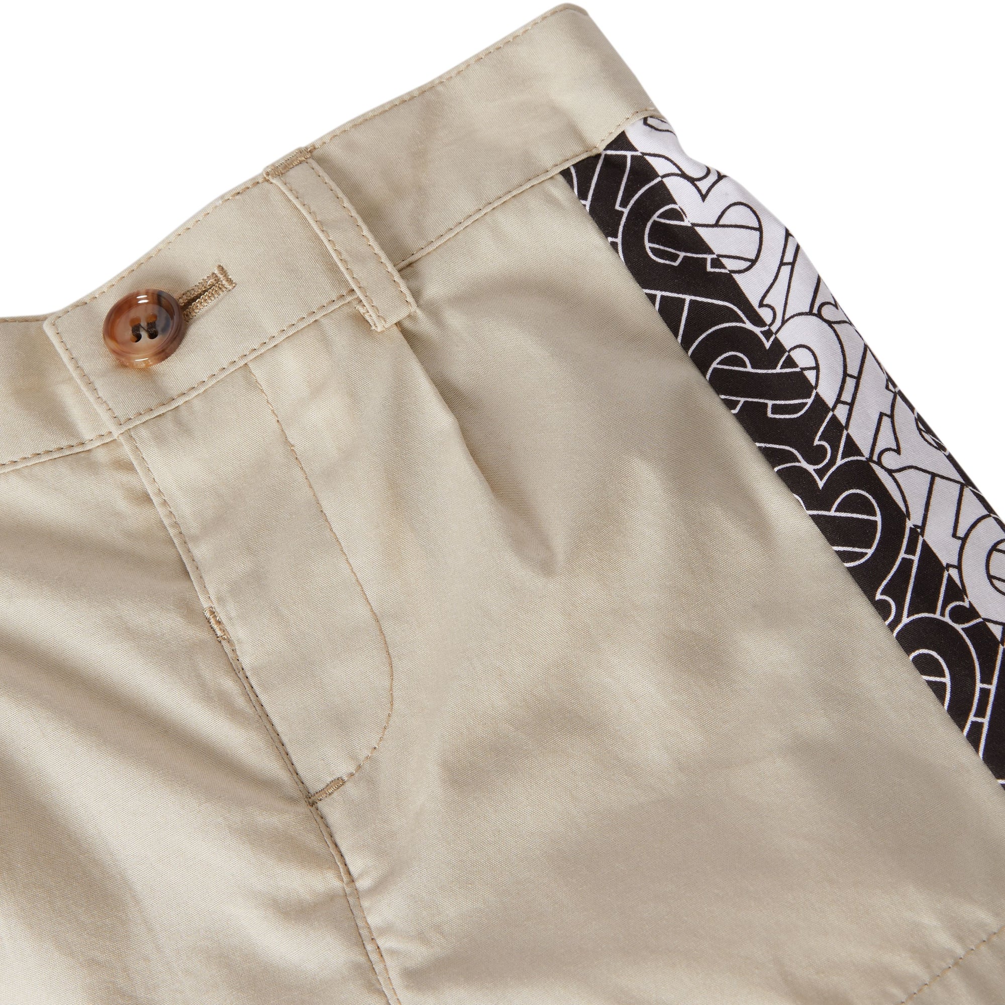 STONE Short ajusté en coton rayé Monogram