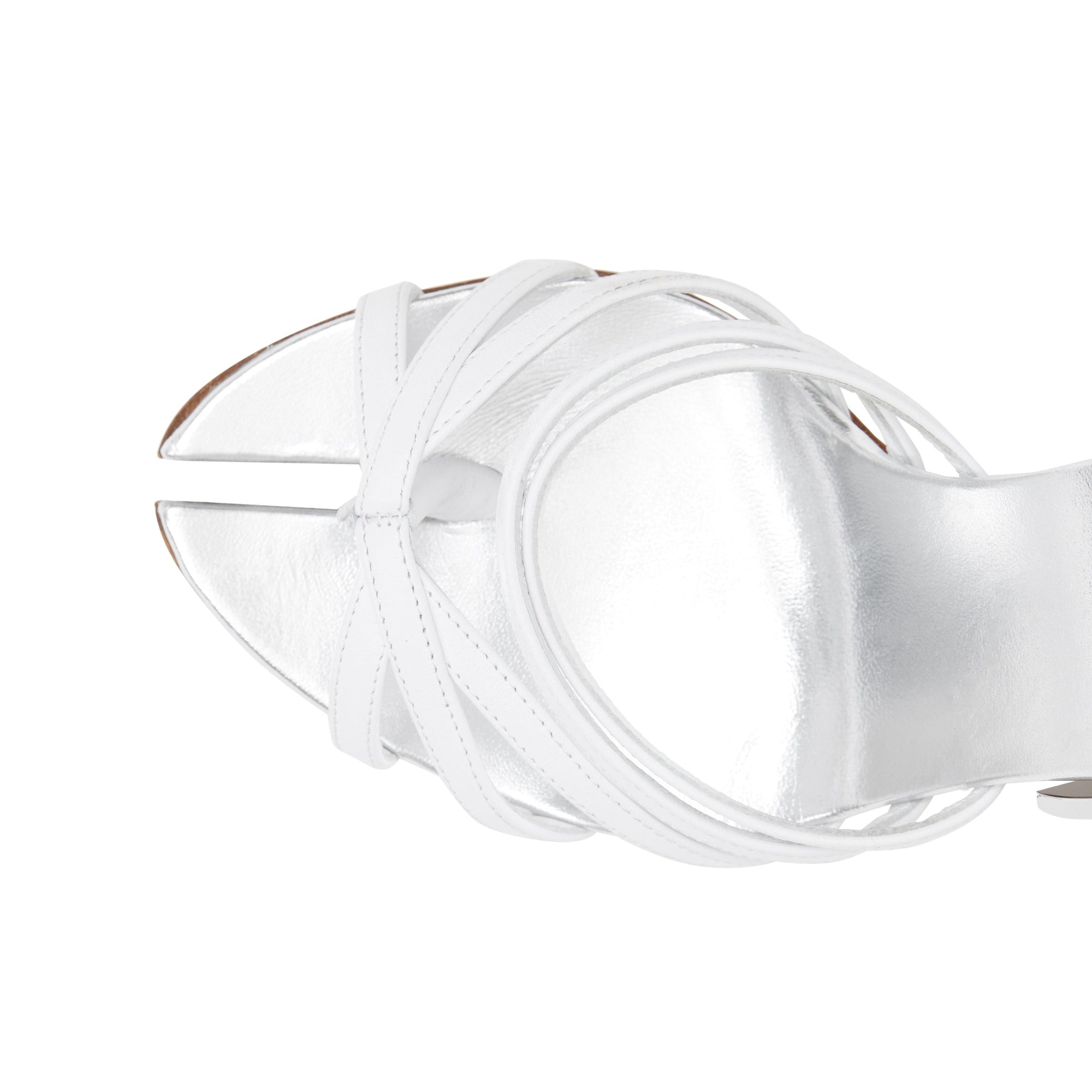 Sandales à bout fendu en cuir - Blanc optique