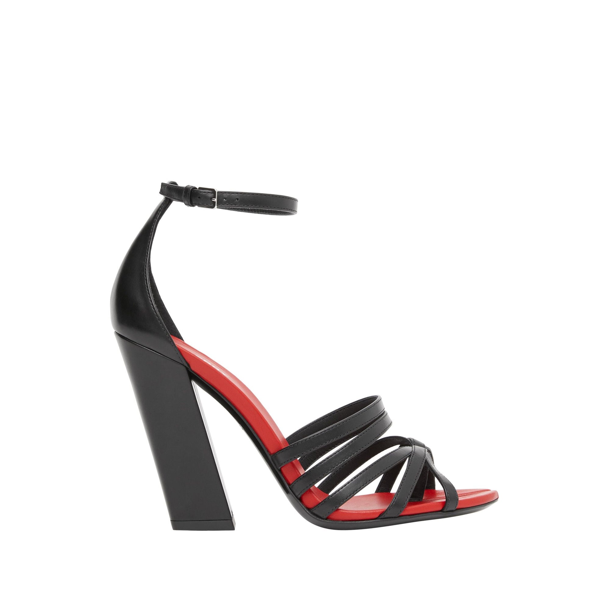 Sandales à bout fendu en cuir - Noir