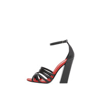 Sandales à bout fendu en cuir - Noir