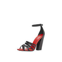 Sandales à bout fendu en cuir - Noir