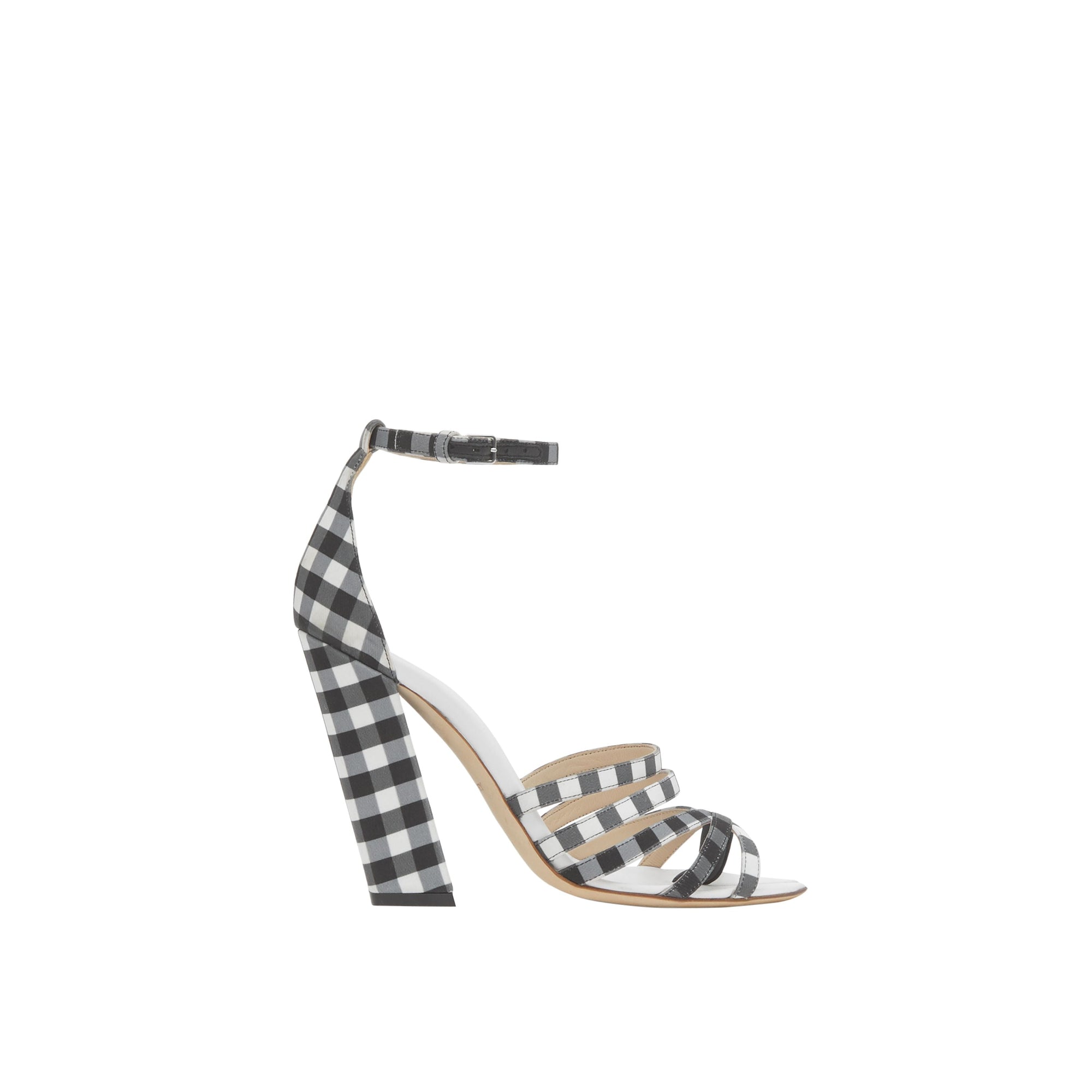 BLACK/VICHY CHECK Sandales à bout fendu en coton vichy