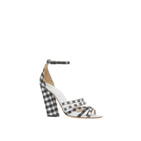 BLACK/VICHY CHECK Sandales à bout fendu en coton vichy