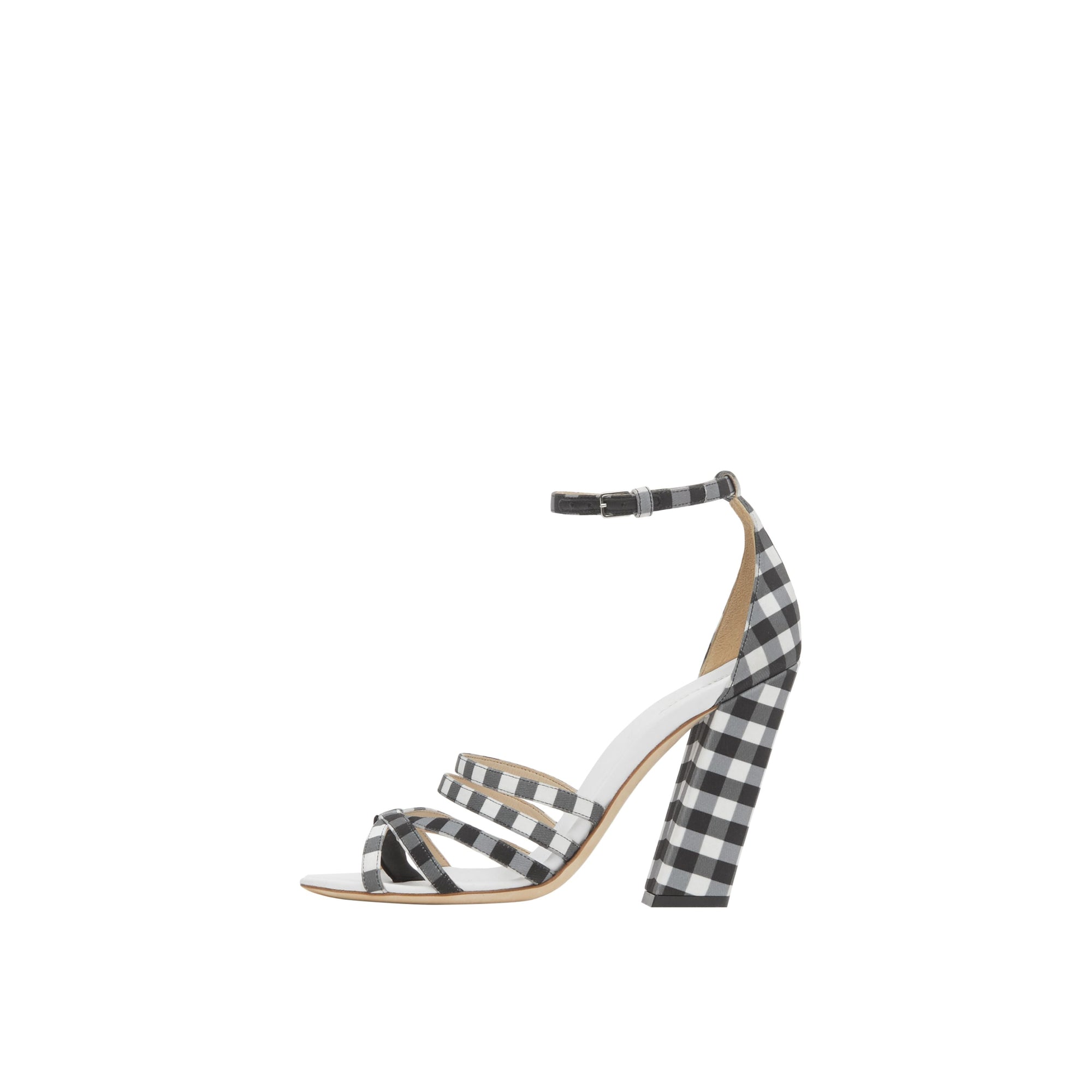 BLACK/VICHY CHECK Sandales à bout fendu en coton vichy