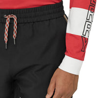 BLACK Pantalon de survêtement en laine et mohair à rayures iconiques