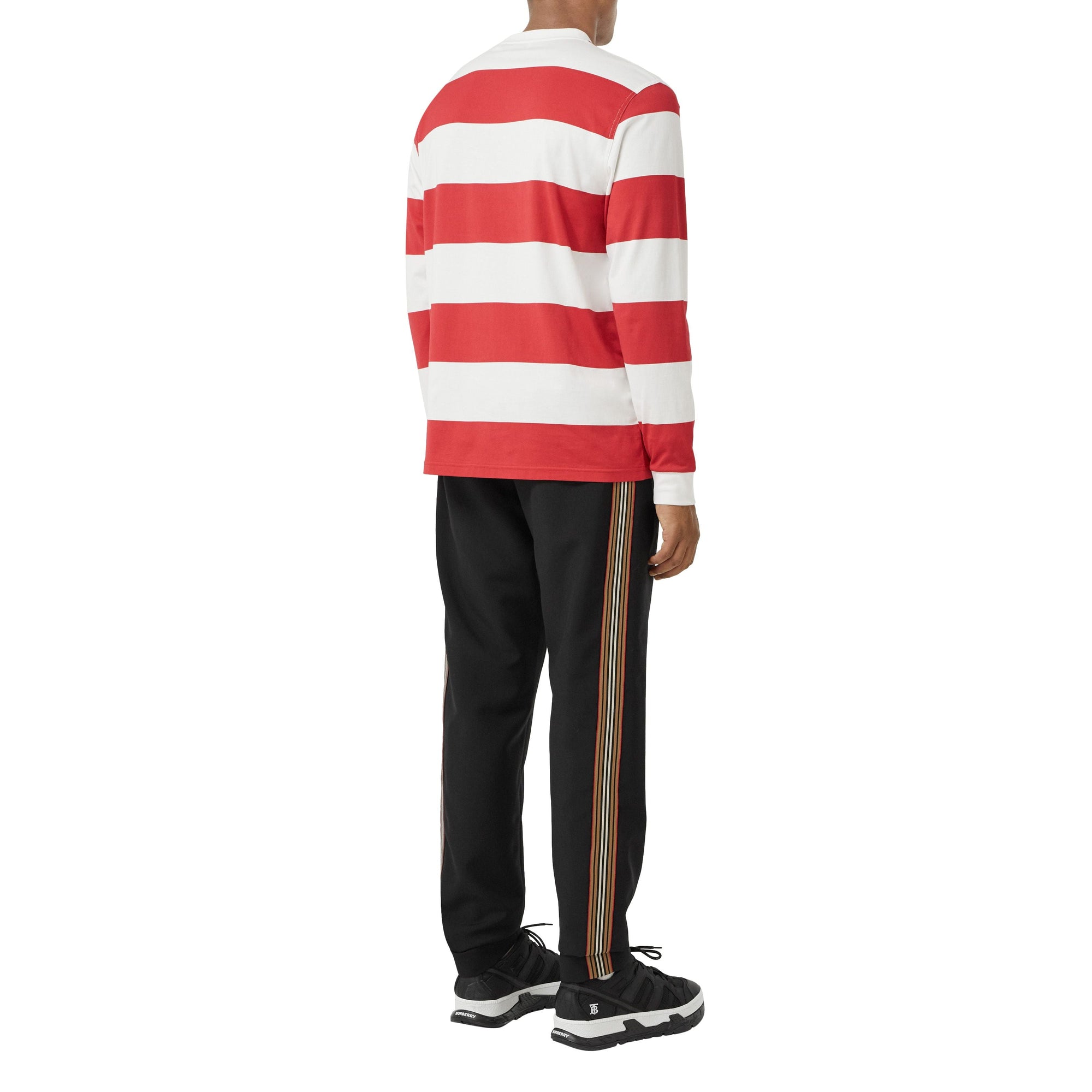 BLACK Pantalon de survêtement en laine et mohair à rayures iconiques
