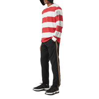 BLACK Pantalon de survêtement en laine et mohair à rayures iconiques
