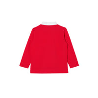 BRIGHT RED Polo à manches longues avec Vintage check et logo