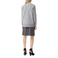 Cardigan oversize en laine et cachemire mélangés monogram - Camaïeu de gris moyens