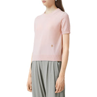 Haut à manches courtes en cachemire monogram - Rose cuivre