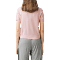 Haut à manches courtes en cachemire monogram - Rose cuivre