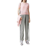 Haut à manches courtes en cachemire monogram - Rose cuivre