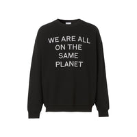 BLACK Pull en laine mérinos mélangée avec slogan
