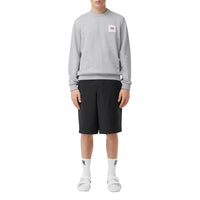 Sweat-shirt en coton avec logo appliqué - Camaïeu de gris pâles