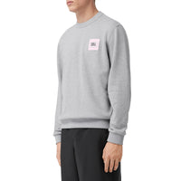 Sweat-shirt en coton avec logo appliqué - Camaïeu de gris pâles