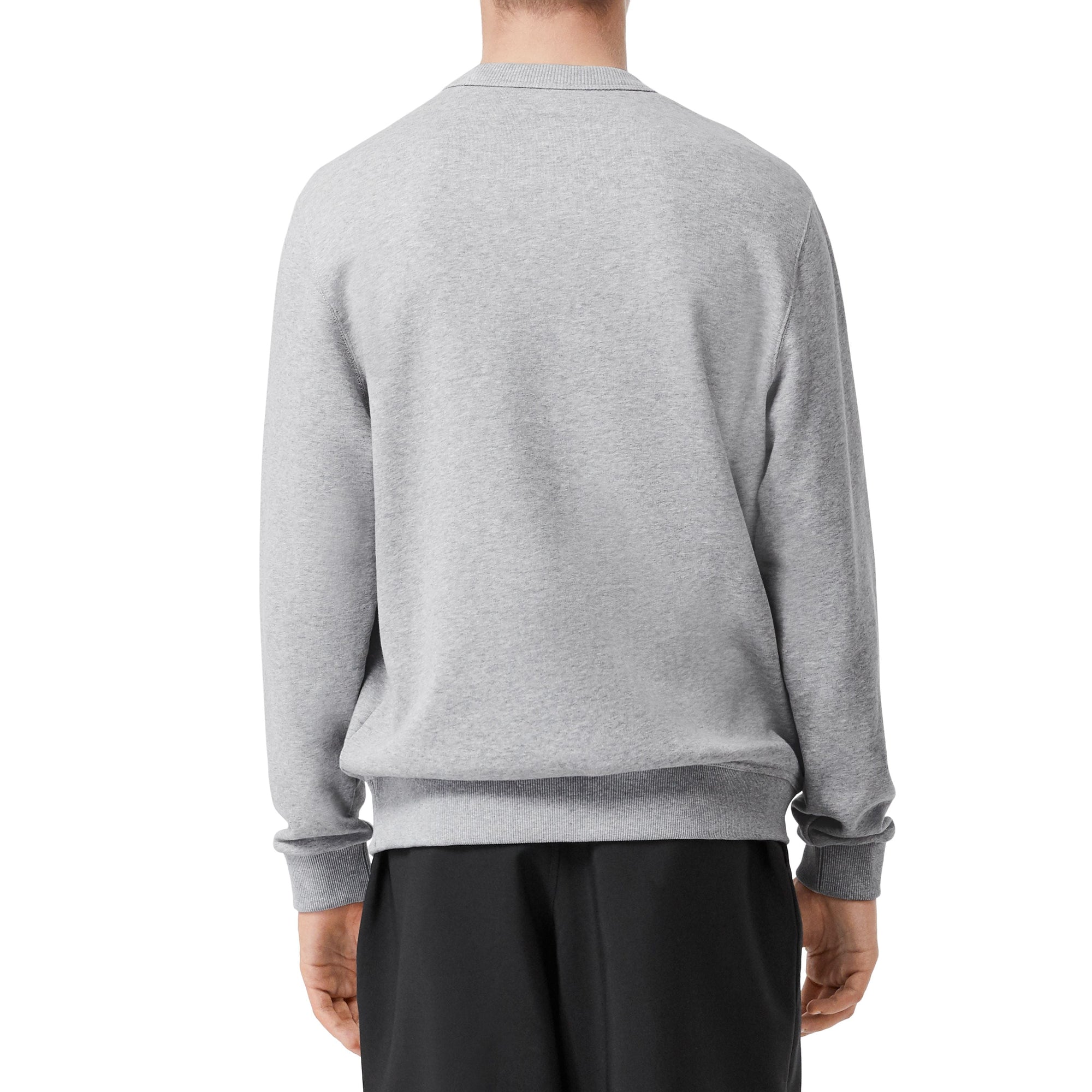 Sweat-shirt en coton avec logo appliqué - Camaïeu de gris pâles