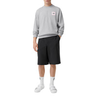Sweat-shirt en coton avec logo appliqué - Camaïeu de gris pâles