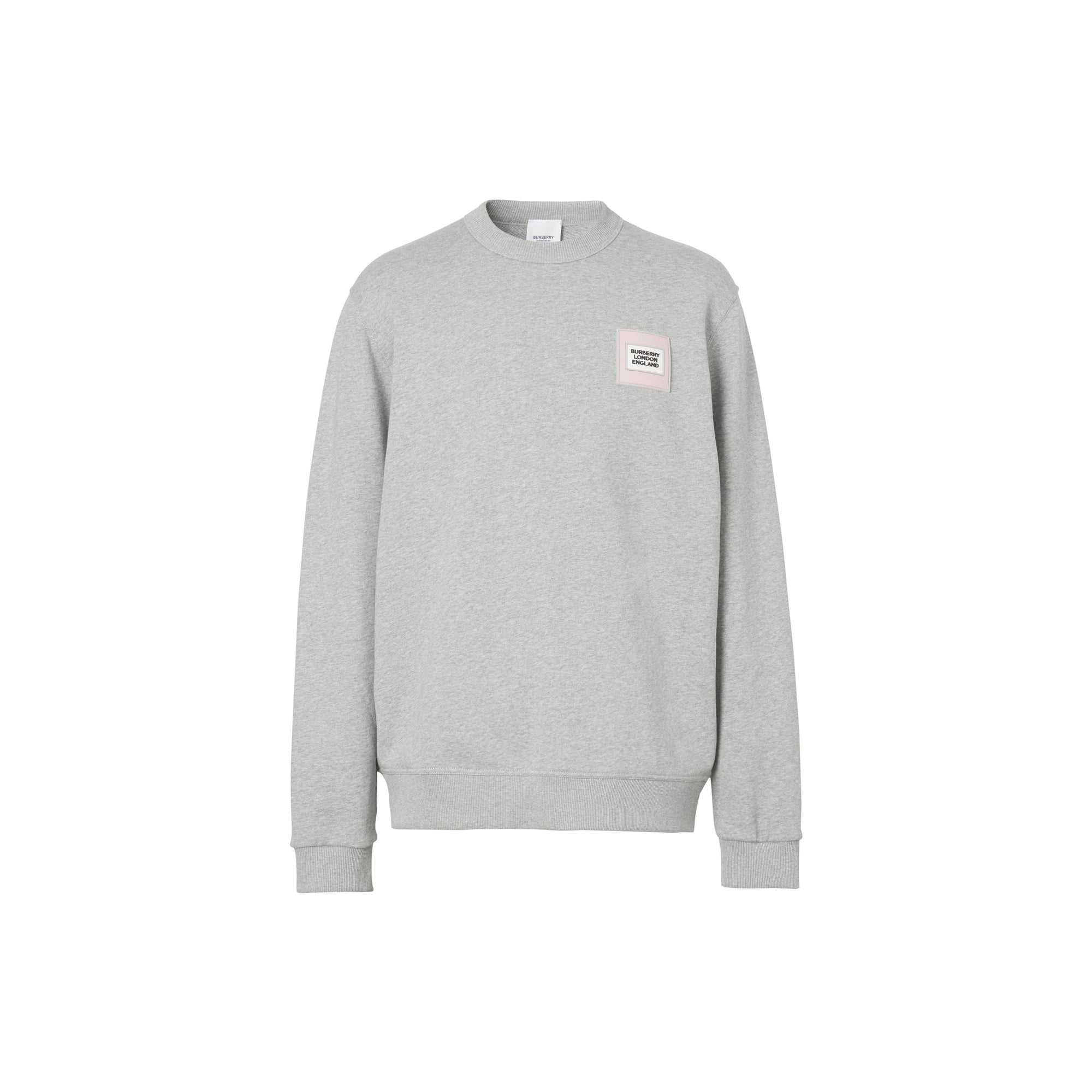 Sweat-shirt en coton avec logo appliqué - Camaïeu de gris pâles