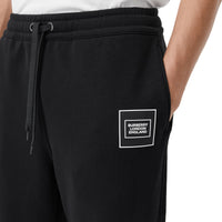 BLACK Pantalon de survêtement en coton avec logo appliqué