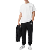 BLACK Pantalon de survêtement en coton avec logo appliqué