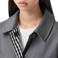 Paletot en gabardine de coton réversible - Gris moyen