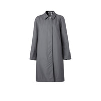 Paletot en gabardine de coton réversible - Gris moyen
