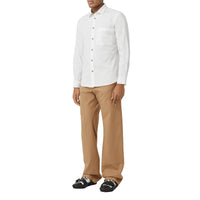 WHITE Chemise slim en popeline de coton stretch