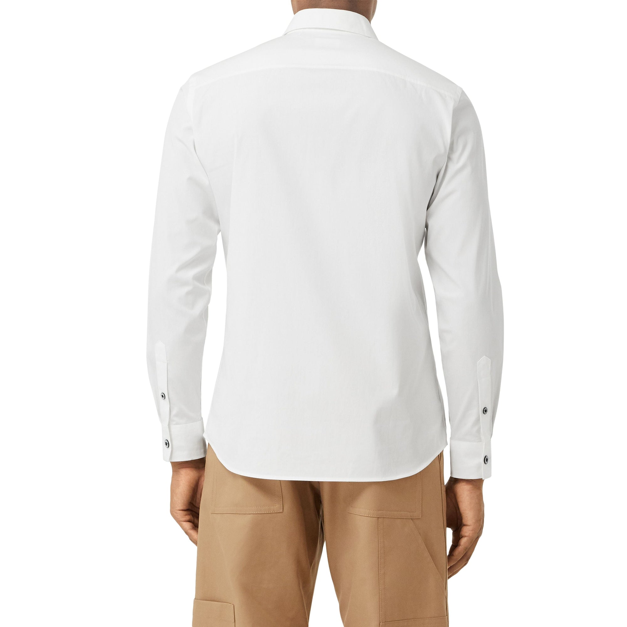 WHITE Chemise slim en popeline de coton stretch