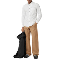 WHITE Chemise slim en popeline de coton stretch
