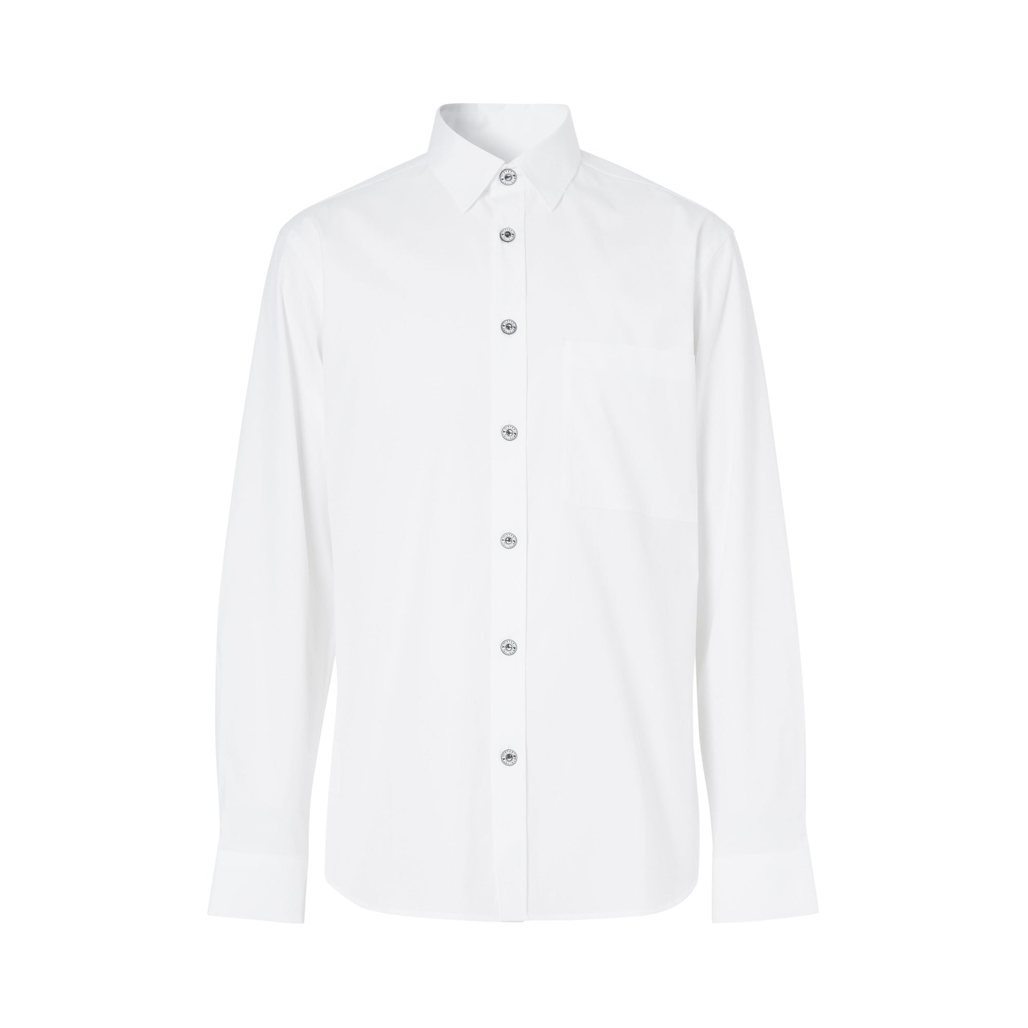 WHITE Chemise slim en popeline de coton stretch