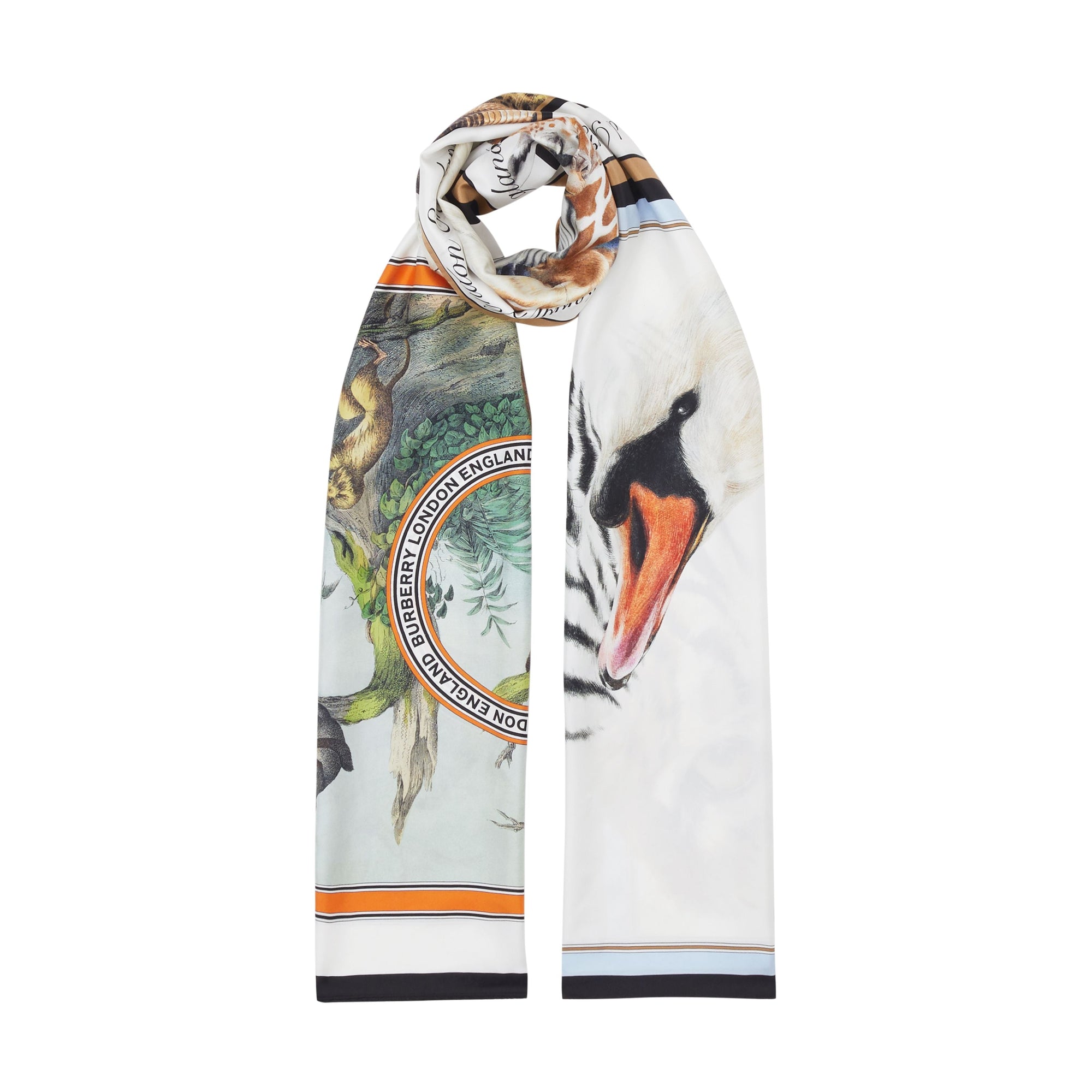 Foulard en soie à imprimé montage - Multicolore