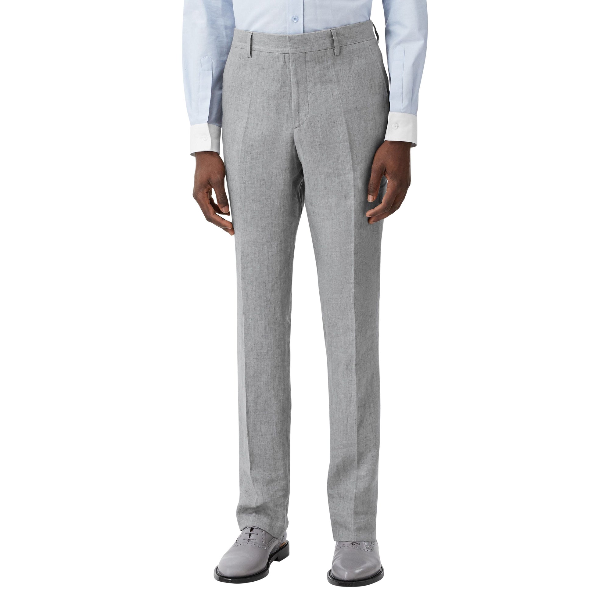 Pantalon de costume classique en lin - Camaïeu de pourpres