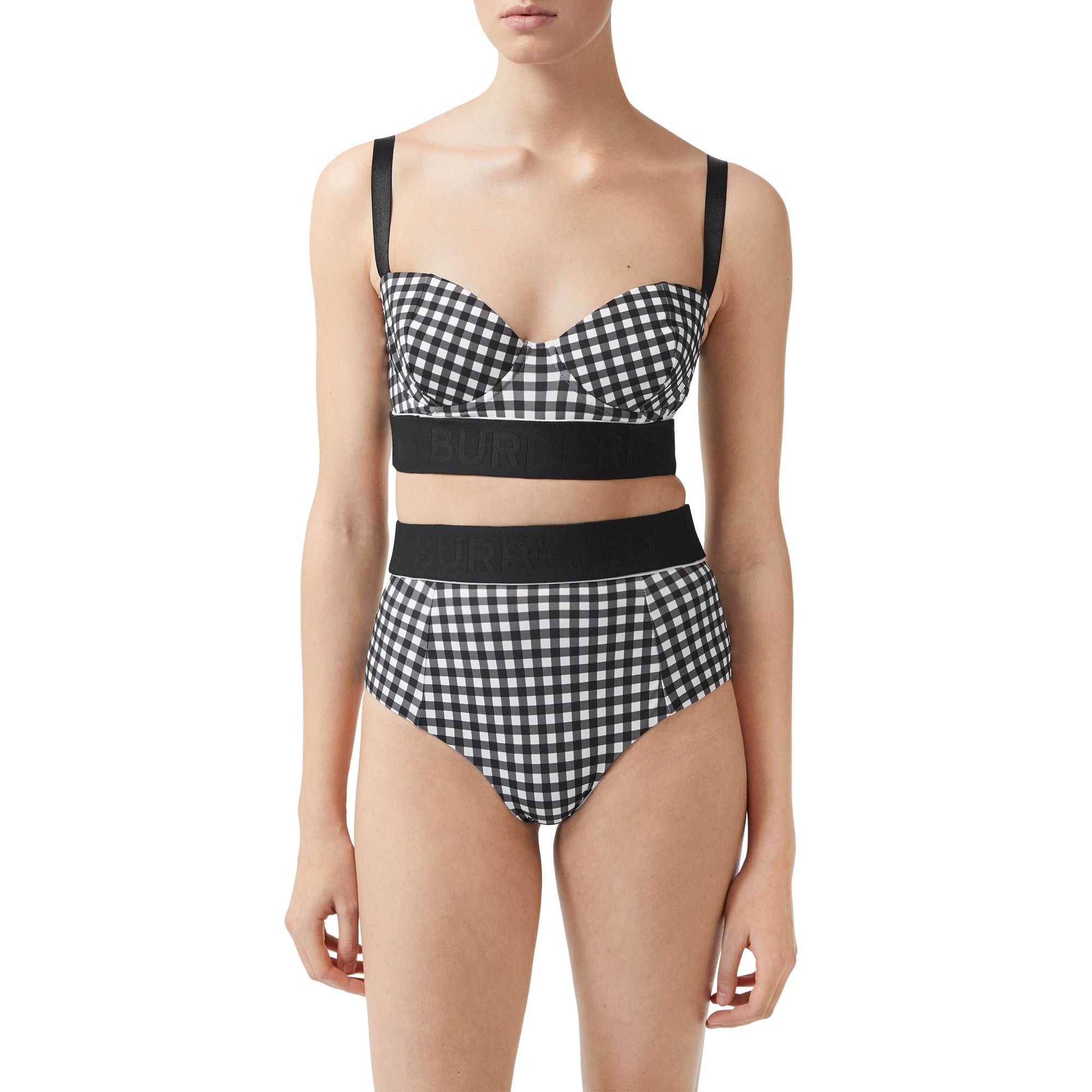 BLACK CHK Bas de bikini vichy avec bande à logo