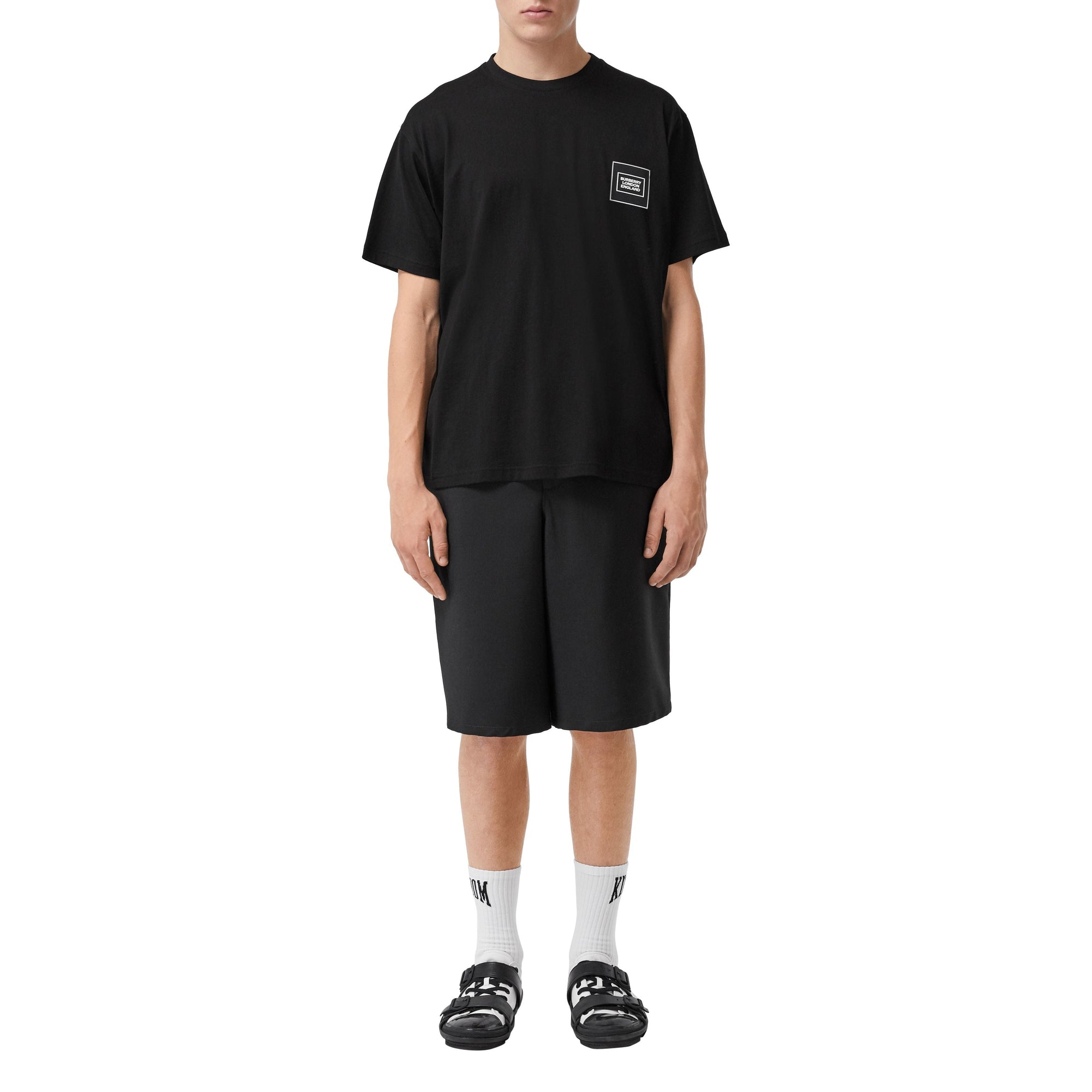 BLACK T-shirt en coton avec logo appliqué