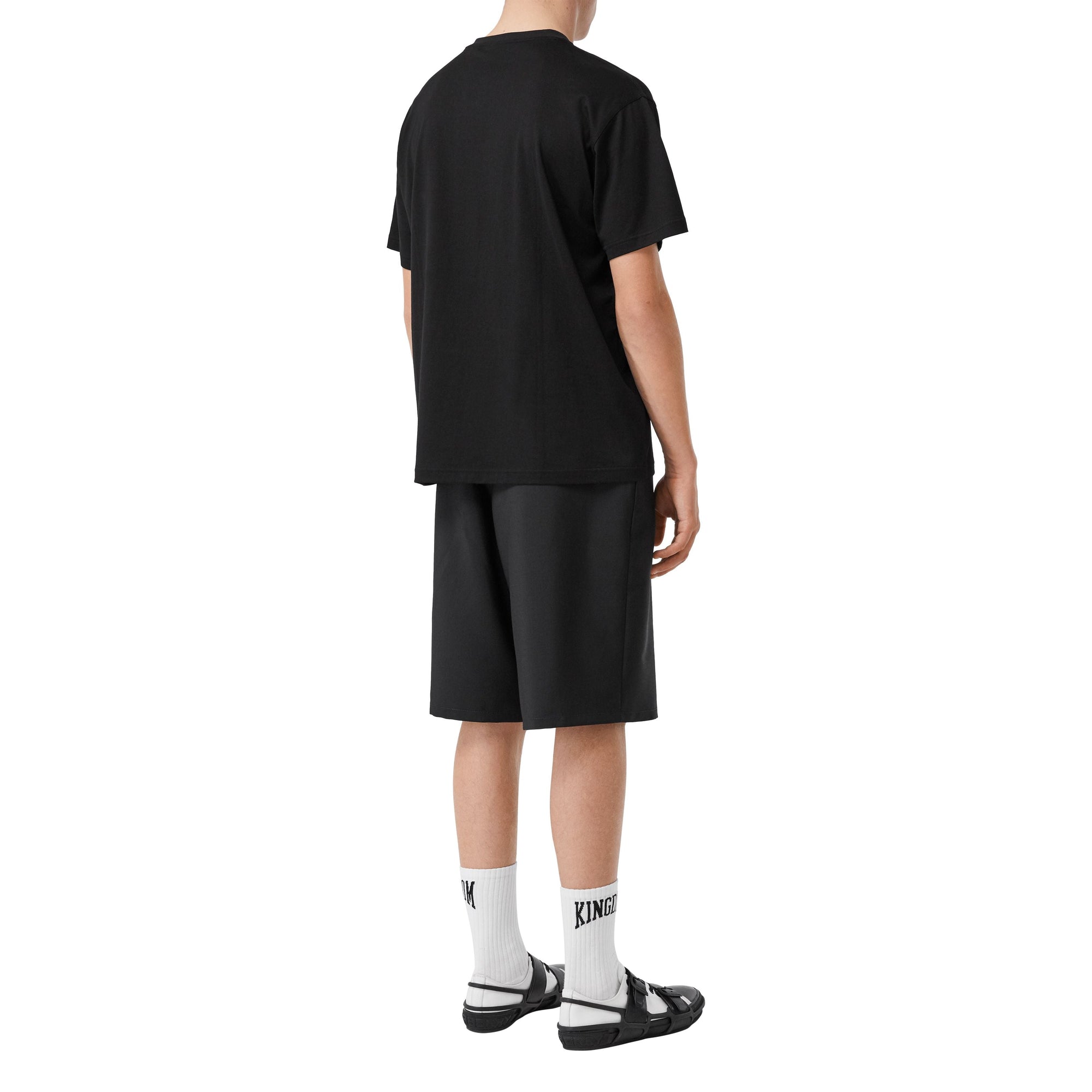 BLACK T-shirt en coton avec logo appliqué