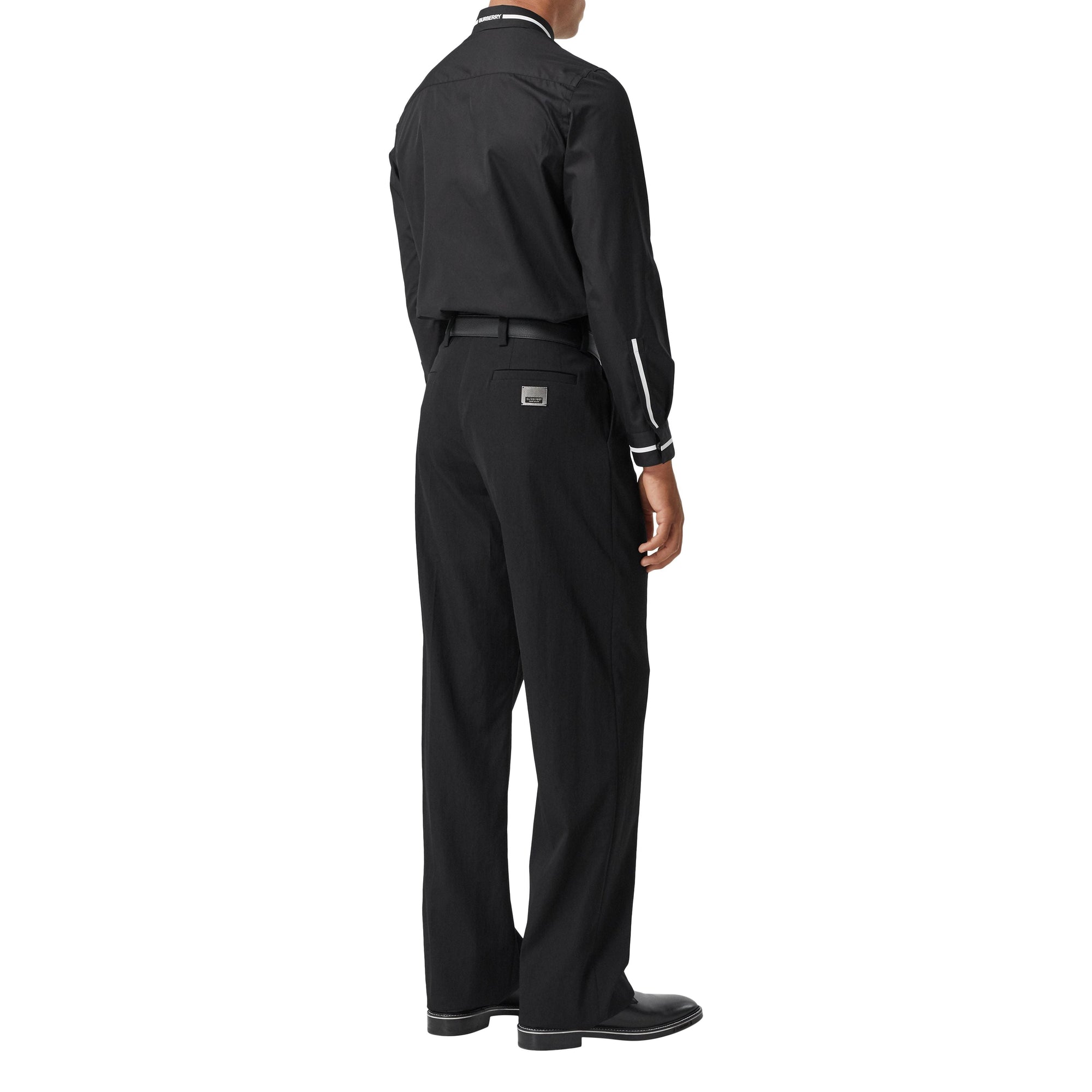 BLACK Chemise en popeline de coton avec logo appliqué