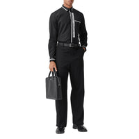 BLACK Chemise en popeline de coton avec logo appliqué