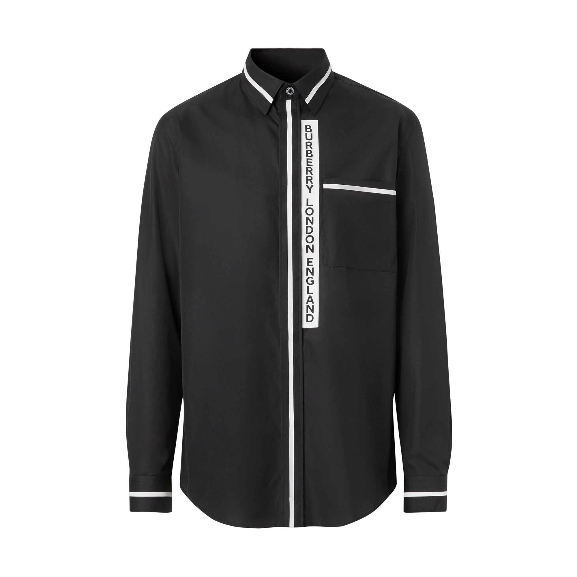 BLACK Chemise en popeline de coton avec logo appliqué