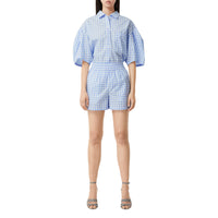 Short en coton vichy - Bleu pâle