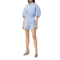 Short en coton vichy - Bleu pâle