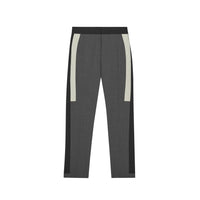 Pantalon tailleur en laine stretch rayé - Gris