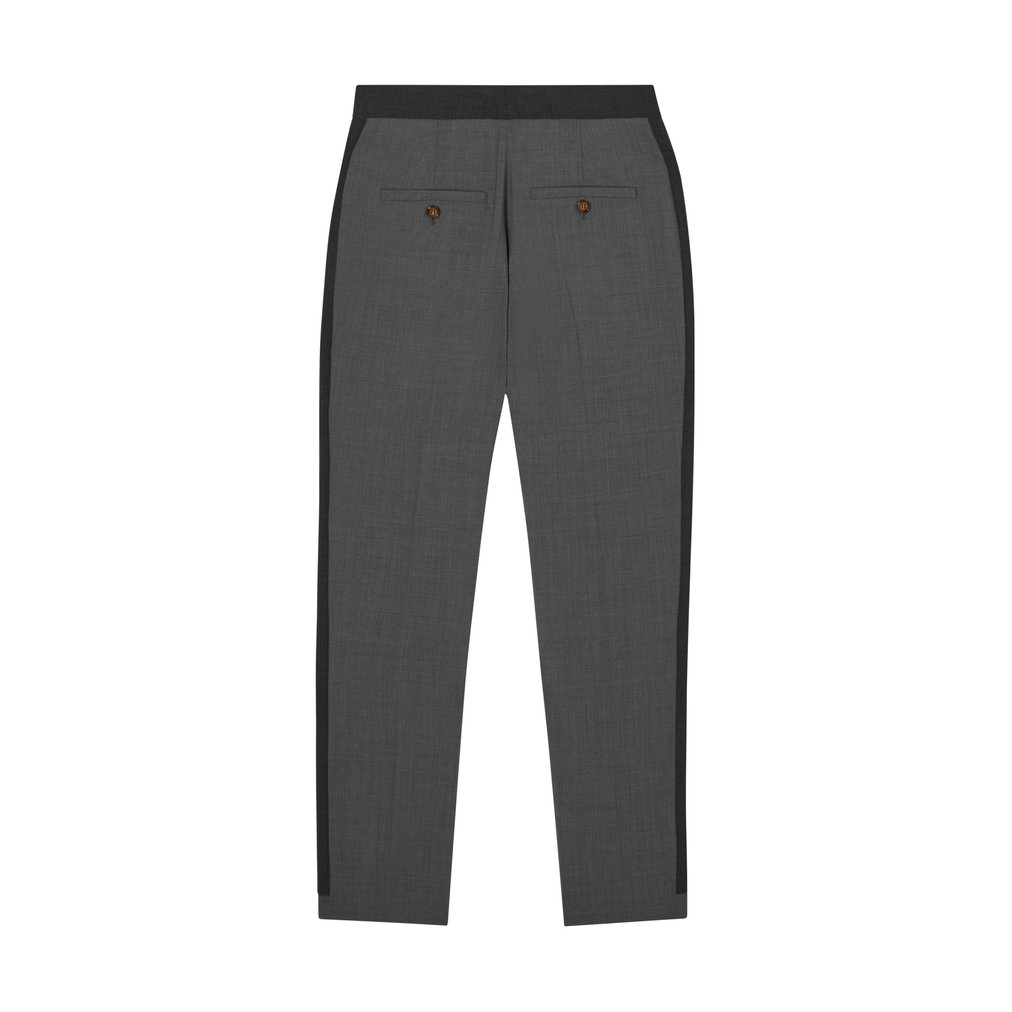 Pantalon tailleur en laine stretch rayé - Gris