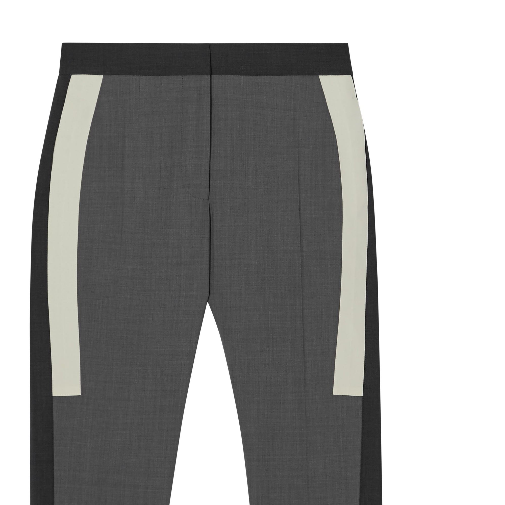 Pantalon tailleur en laine stretch rayé - Gris
