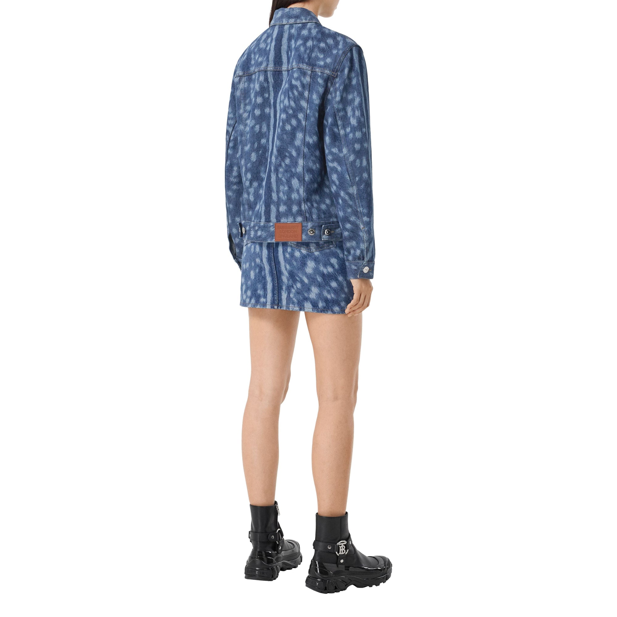 Veste en denim à imprimé daim - Indigo moyen