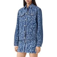 Veste en denim à imprimé daim - Indigo moyen