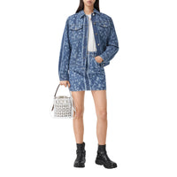 Veste en denim à imprimé daim - Indigo moyen